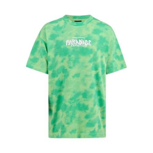 Shoeby tie-dye T-shirt groen/lichtgroen Jongens Katoen Ronde hals Tie-...