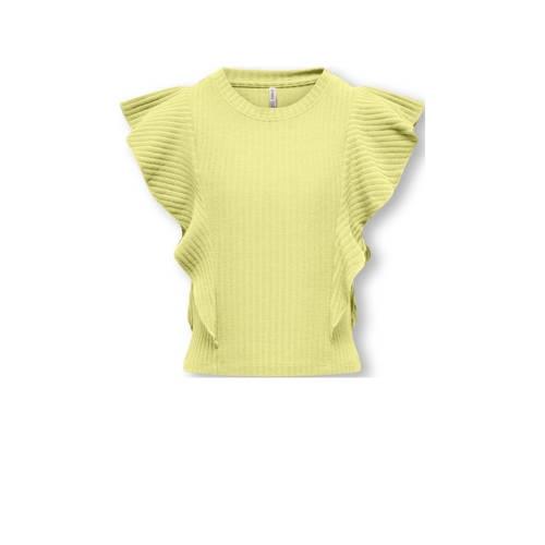 KIDS ONLY GIRL T-shirt KOGNELLA geel Top Meisjes Polyester Ronde hals ...
