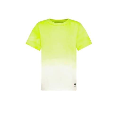 Vingino T-shirt Hermo met backprint neon geel/offwhite Jongens Katoen ...