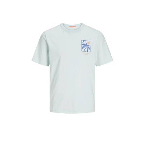 JACK & JONES JUNIOR T-shirt JORPALM met backprint lichtblauw Jongens K...