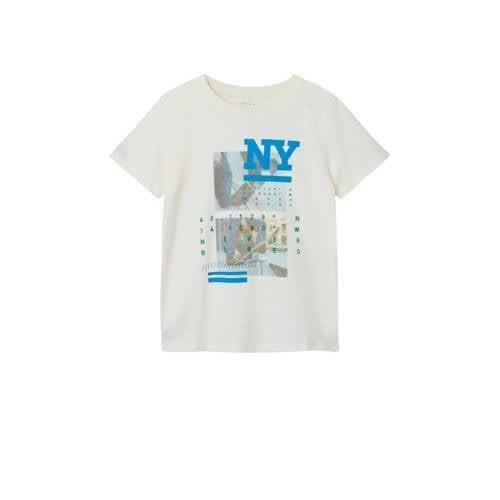 NAME IT KIDS T-shirt NKMHERRA met printopdruk offwhite Wit Jongens Kat...