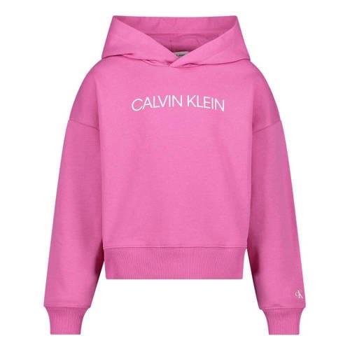 Calvin Klein sweater met logo roze Meisjes Katoen Capuchon Logo - 164