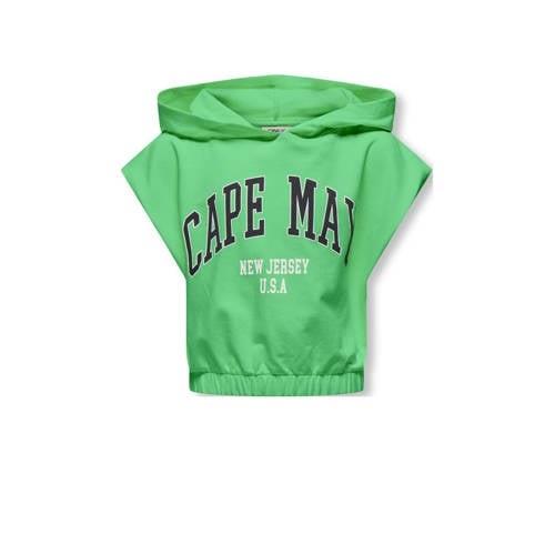 KIDS ONLY GIRL sweat top KOGAMANDA groen Sweater Tekst - 110/116