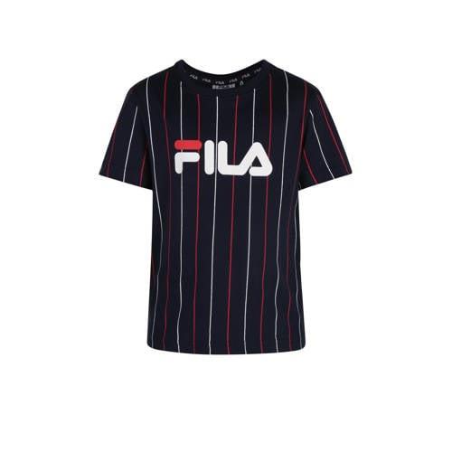 Fila gestreept T-shirt zwart/wit/rood Blauw Jongens/Meisjes Katoen Ron...