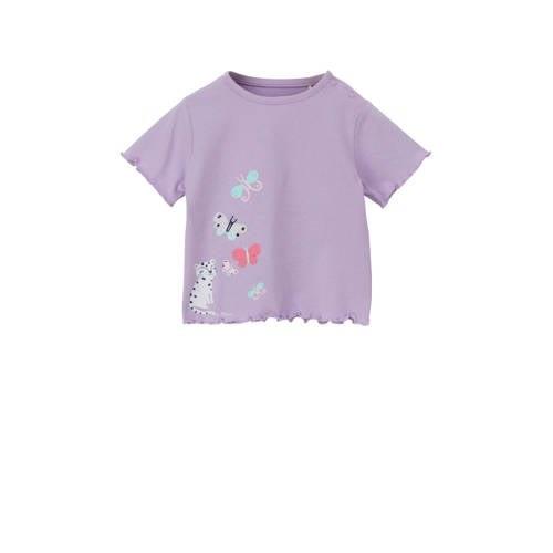 s.Oliver baby T-shirt met printopdruk lila Paars Meisjes Katoen Ronde ...