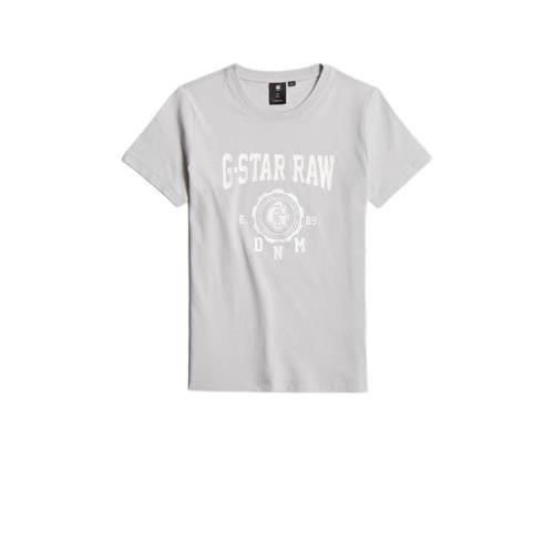 G-Star RAW T-shirt t-shirt s\s regular lichtgrijs Jongens Katoen Ronde...