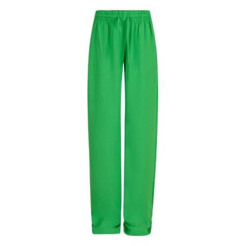 Shoeby high waist wide leg broek groen Meisjes Polyester Effen - 134/1...