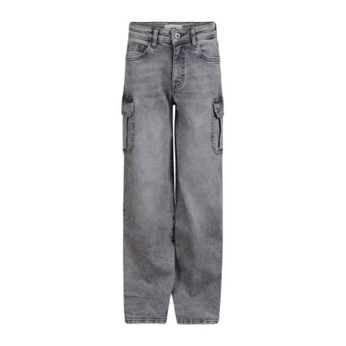 Shoeby straight fit jeans grijs Meisjes Denim Effen - 158