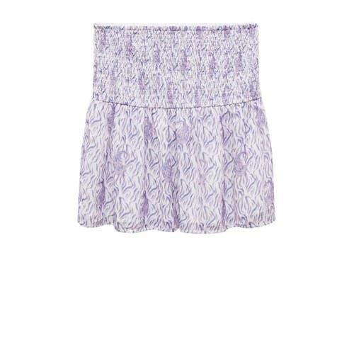 Mango Kids rok met all over print lila/wit Paars Meisjes Polyester All...