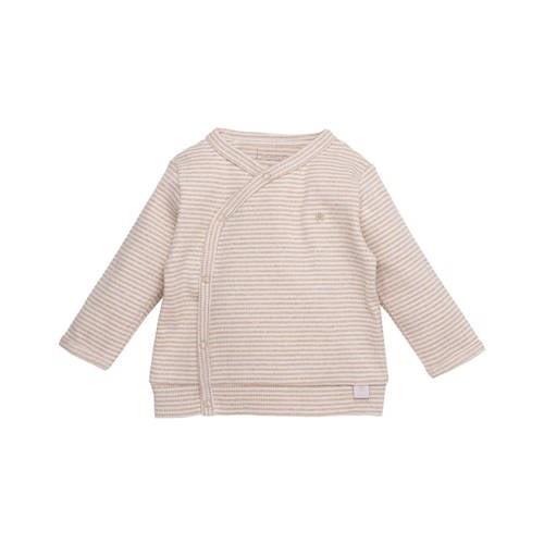 BESS baby gestreepte longsleeve zand Jongens/Meisjes Stretchkatoen Ron...