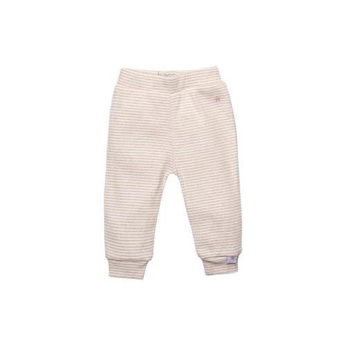 BESS baby gestreepte regular fit broek zand Jongens/Meisjes Stretchkat...