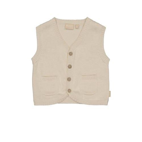 Quapi baby gilet zand Beige Jongens Katoen V-hals Effen - 50