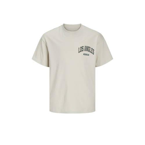 JACK & JONES JUNIOR T-shirt JJEBRADLEY met backprint beige Ecru Jongen...