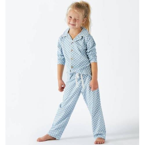 Little Label pyjama met sterren van katoen blauw Meisjes Stretchkatoen...