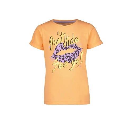 Vingino T-shirt HERA met printopdruk oranje Meisjes Stretchkatoen Rond...