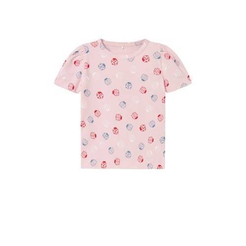 NAME IT MINI T-shirt NMFFAYE met all over print lichtroze Meisjes Kato...