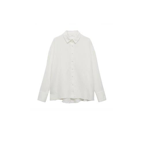 Mango Kids blouse naturel wit Meisjes Katoen Klassieke kraag Effen - 1...