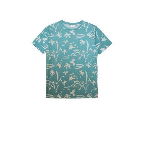 s.Oliver T-shirt met all over print petrol Blauw Jongens Polyester Ron...