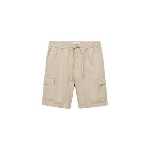 Mango Kids cargo short lichtbeige Korte broek Jongens Katoen Effen - 1...