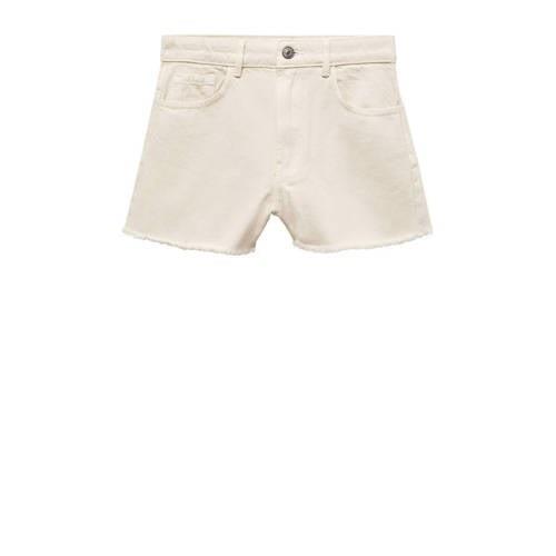 Mango Kids denim short lichtbeige Korte broek Meisjes Katoen Effen - 1...