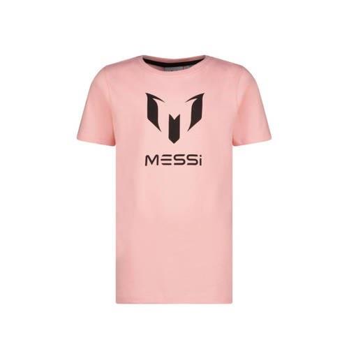 Messi T-shirt Ten met backprint lichtroze/zwart Jongens Katoen Ronde h...