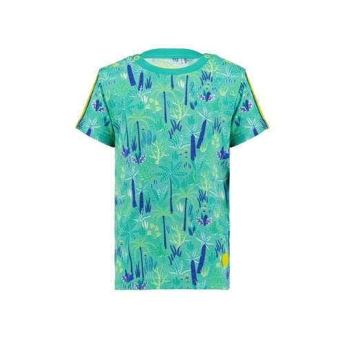 4PRESIDENT T-shirt met all over print turquoise Blauw Jongens Stretchk...