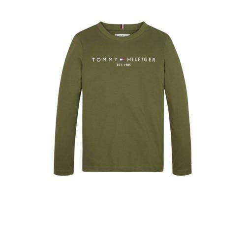 Tommy Hilfiger longsleeve U ESSENTIAL met logo Groen Jongens/Meisjes K...