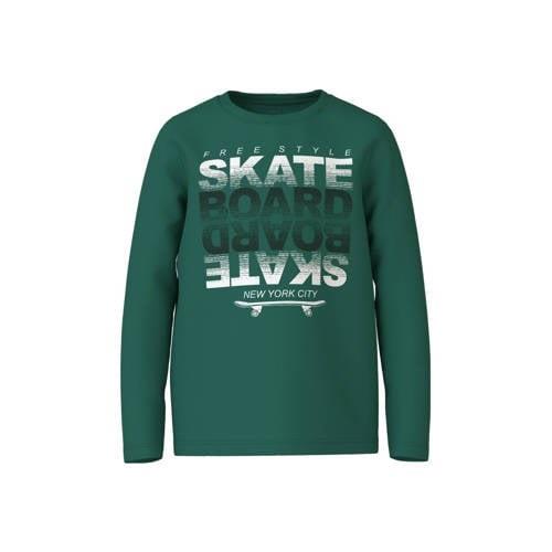 NAME IT KIDS longsleeve NKMVUX met printopdruk groen Jongens Stretchka...