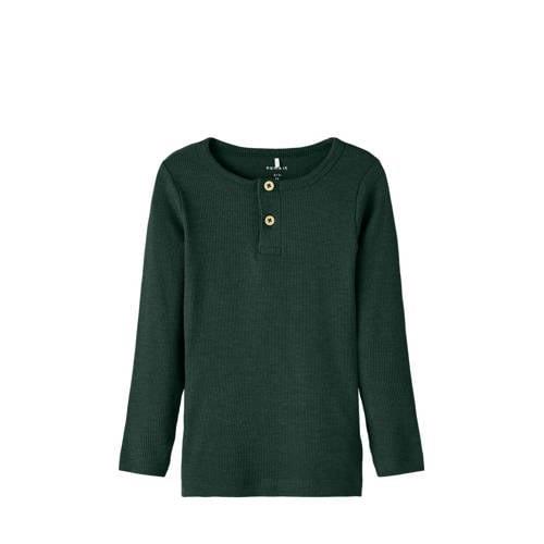 NAME IT MINI longsleeve NMMKAB Groen Jongens Stretchkatoen Ronde hals ...