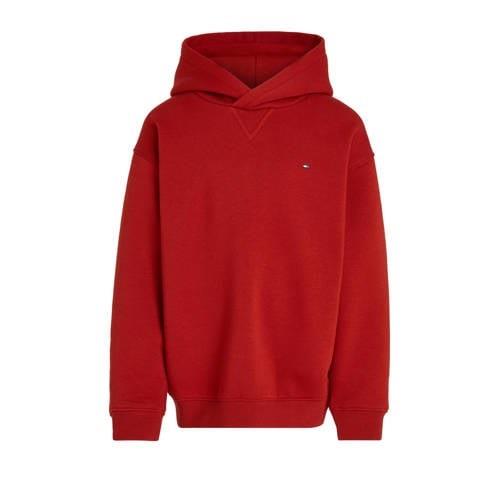 Tommy Hilfiger gemêleerde hoodie rood Sweater Effen - 176