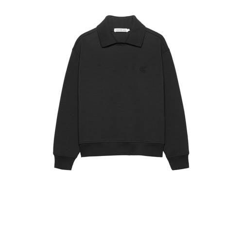 Calvin Klein sweater zwart Effen - 164 | Sweater van Calvin Klein