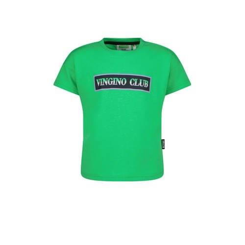 Vingino T-shirt Hailey met printopdruk neon groen Meisjes Katoen Ronde...