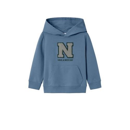 NAME IT MINI hoodie NMMKONRAD met printopdruk en 3D applicatie middenb...