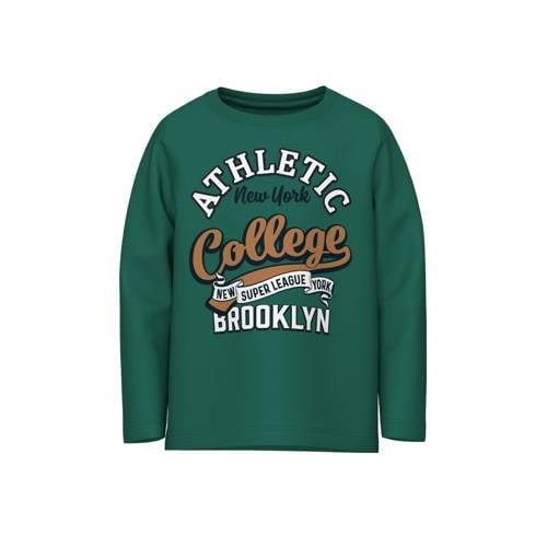 NAME IT MINI longsleeve NKMVUX met printopdruk antiek groen Jongens St...