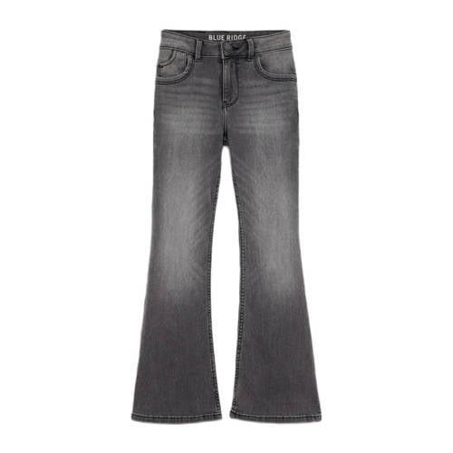 WE Fashion flared jeans dark grey Grijs Meisjes Stretchdenim - 122