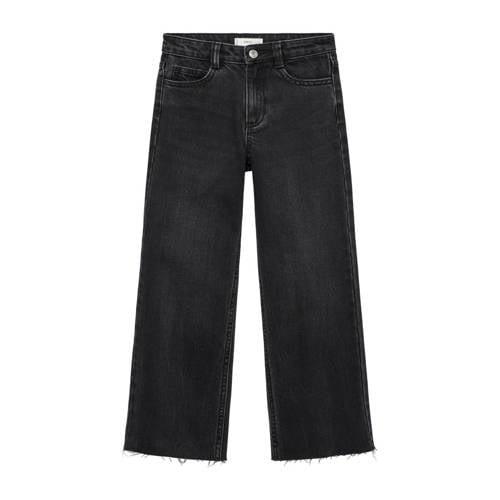 Mango Kids wide leg jeans grey denim Grijs Meisjes Katoen Effen - 146