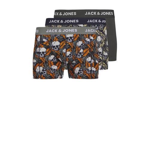 JACK & JONES JUNIOR boxershort JACHUGO SKULLS - set van 3 donkerblauw/...