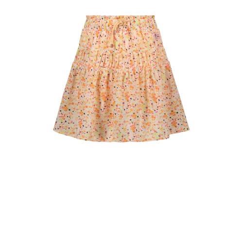 NONO rok Nellie van polyester oranje/multicolor All over print - 116