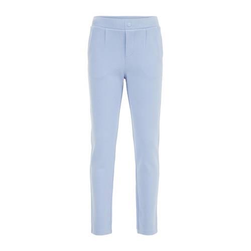 WE Fashion slim fit broek lichtblauw Jongens Katoen Effen - 122