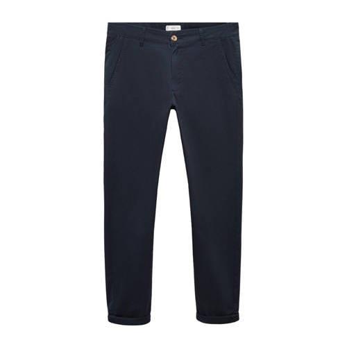 Mango Kids broek donkerblauw Jongens Katoen Effen - 170(S)