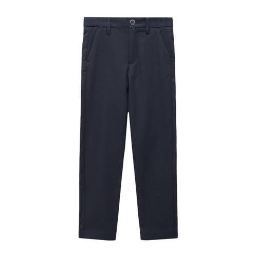 Mango Kids broek donkerblauw Jongens Polyester Effen - 164