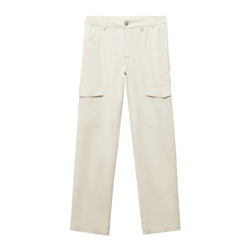 Mango Kids cargobroek ecru Meisjes Lyocell Effen - 168(M)