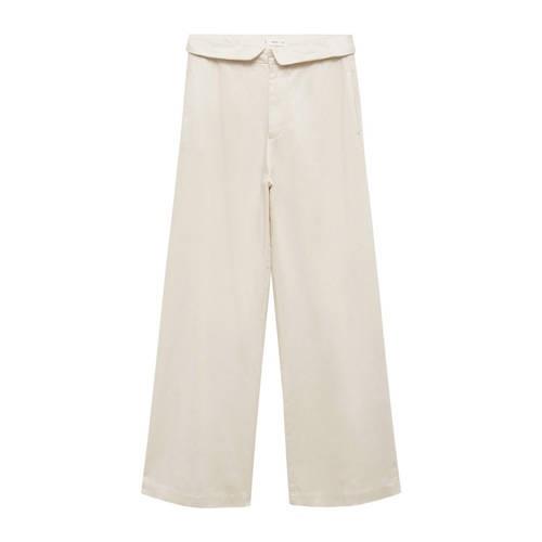 Mango Kids wide leg broek Beige Meisjes Katoen Effen - 168(M)