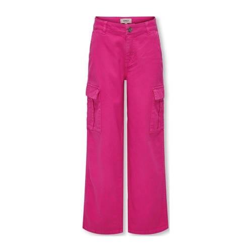 KIDS ONLY GIRL straight fit cargobroek KOGYARROW fuchsia Roze Meisjes ...