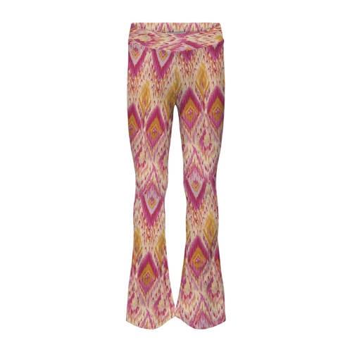 KIDS ONLY GIRL broek KOGPAIGE met all over print roze/geel Meisjes Pol...