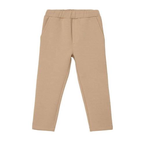 s.Oliver regular fit joggingbroek beige Jongens Katoen Effen - 128