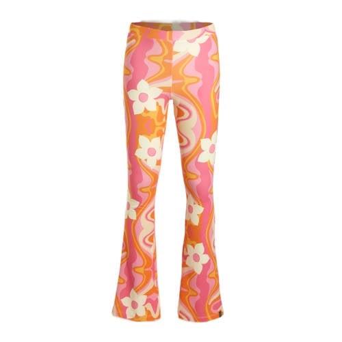 Cars flared broek MULTIA FLAIR met all over print roze/oranje/wit Meis...