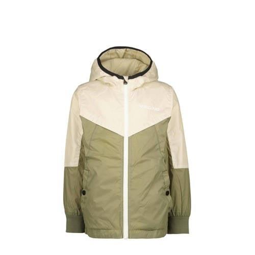 Vingino zomerjas Tiuru beige/armygroen Jongens Nylon Capuchon Meerkleu...