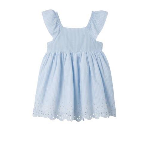 NAME IT MINI gestreepte A-lijn jurk NMFFESINNE lichtblauw Meisjes Kato...