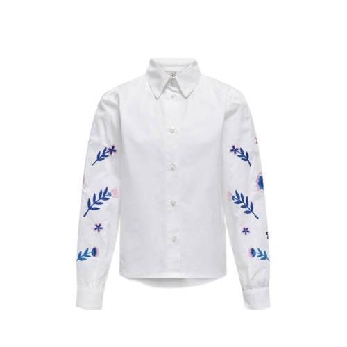 KIDS ONLY GIRL gebloemde blouse KOGZORA LISE wit/hardblauw/lichtroze M...
